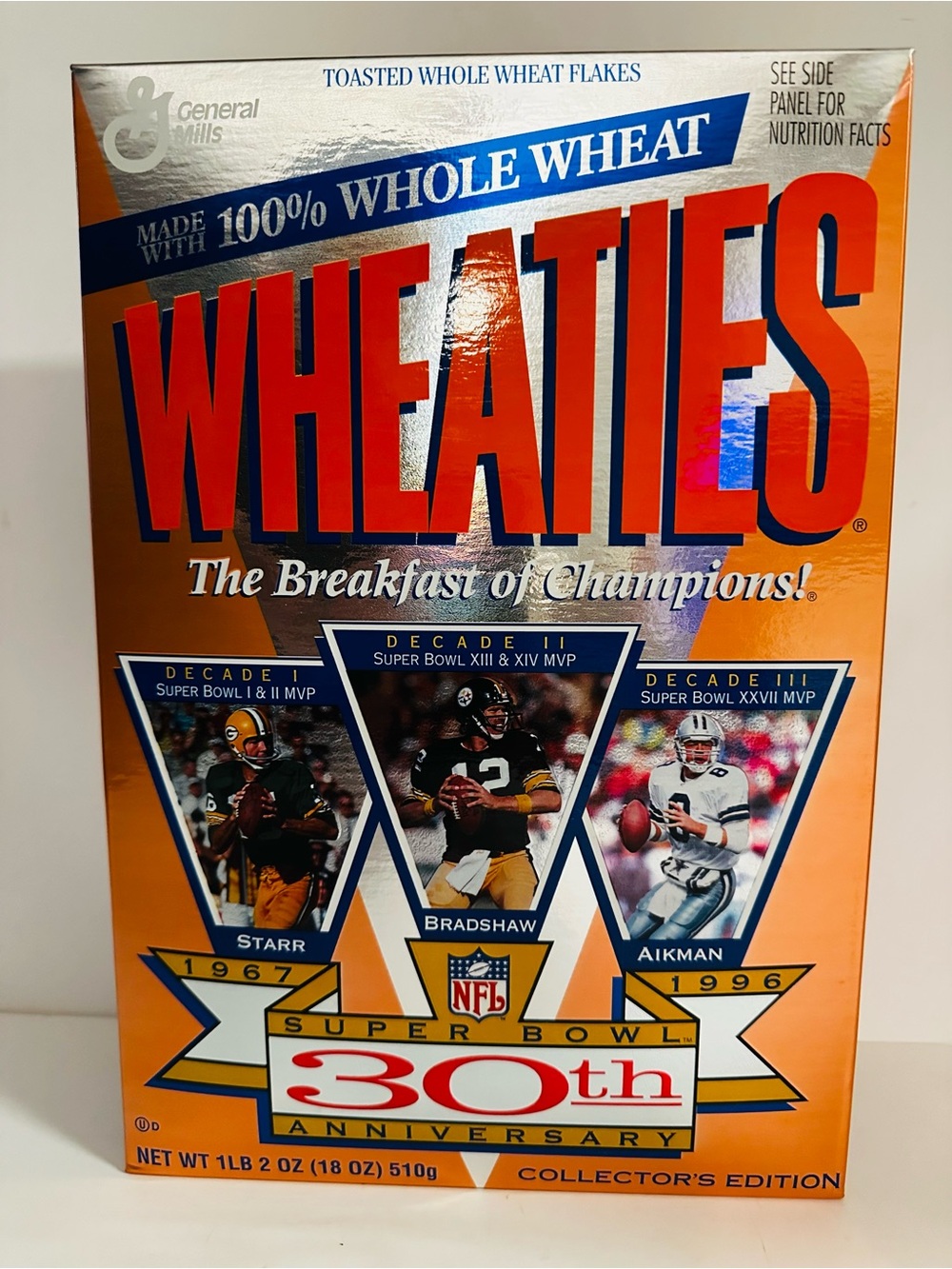 Wheaties 30th Anniversary Super Bowl Cereal Box